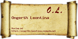 Ongerth Leontina névjegykártya